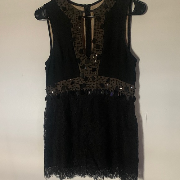 Nanette Lepore Black and Cream Dress with Sequins - Picture 3 of 7